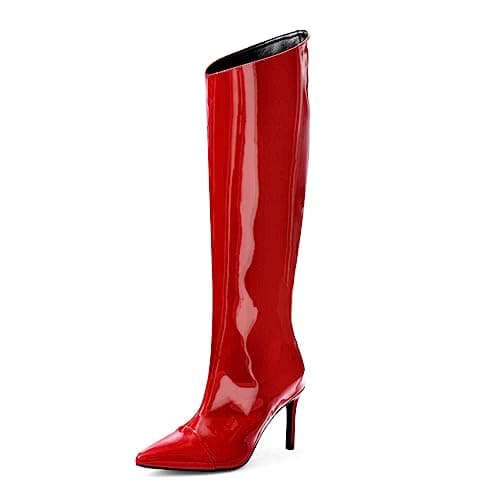 Shoe'N Tale Women's Metallic Party Dressy Slip-on Booties — Red