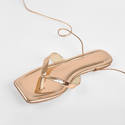 Richealnana Women's Strappy Gladiator Split Toe Sandals