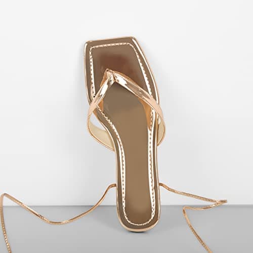 Richealnana Women's Strappy Gladiator Split Toe Sandals