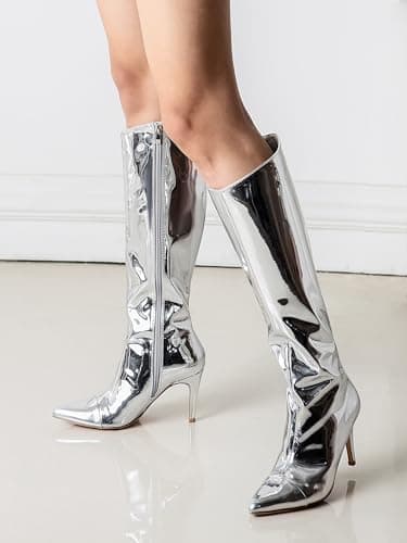 Shoe'N Tale Women's Metallic Party Dressy Slip-on Booties
