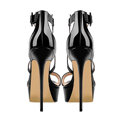 Women's Platform Crisscross Ankle Buckle Stilettos Sandals
