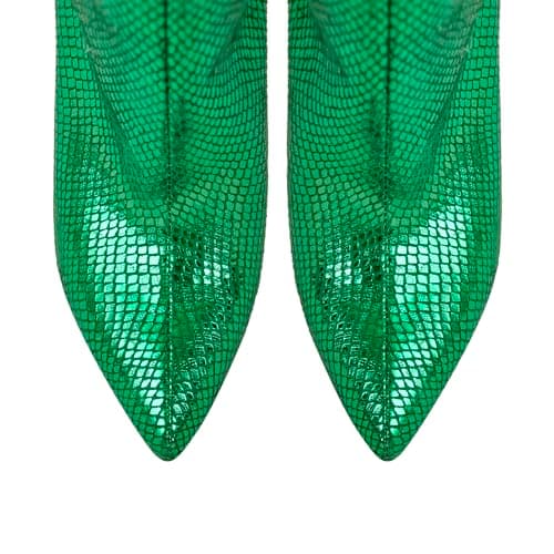 Richealnana Women's Knee High Snake Print Boots