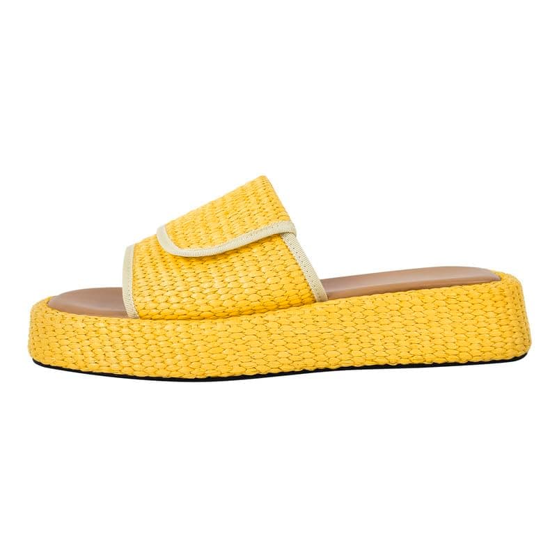 Richealnana Women's Braided Slide Sandals — Yellow