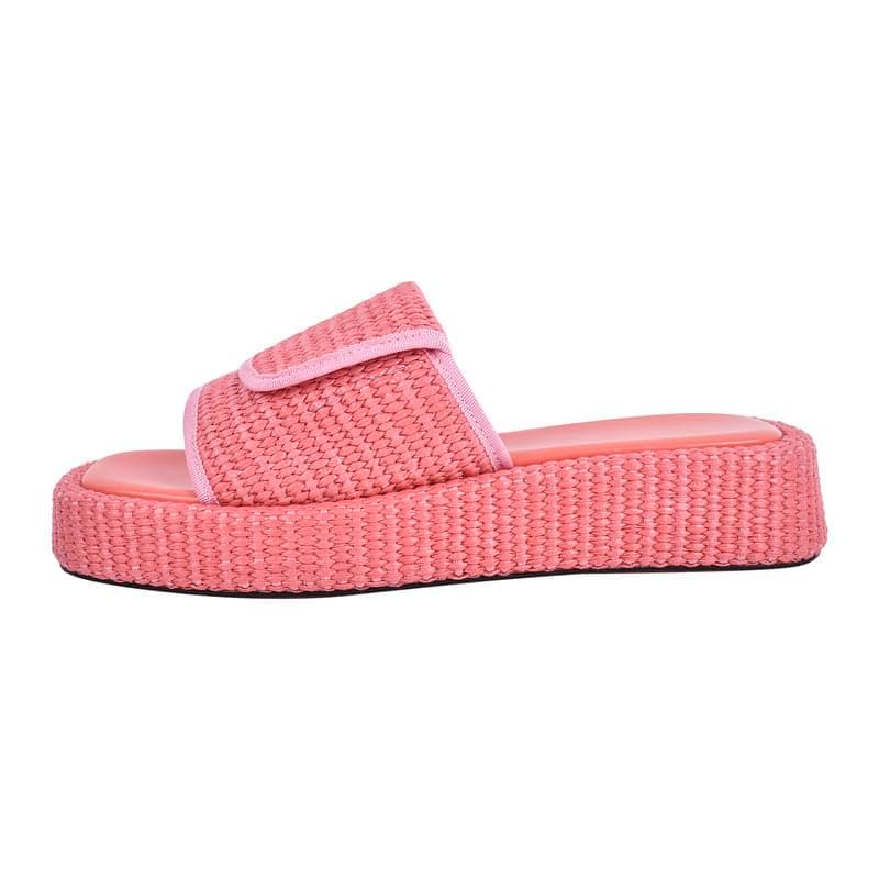 Richealnana Women's Braided Slide Sandals — Pink