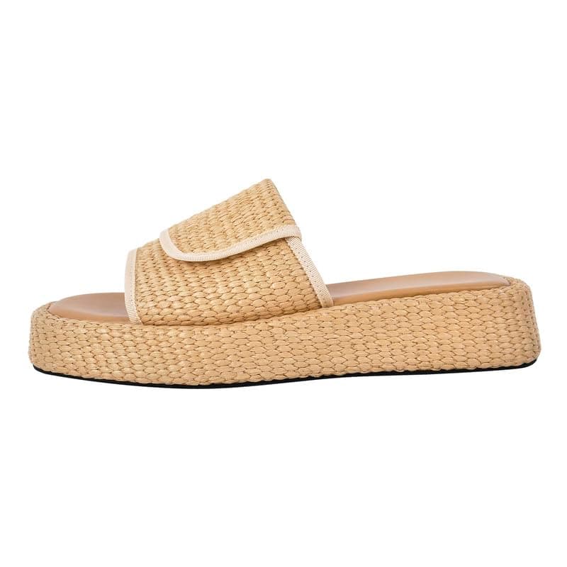 Richealnana Women's Braided Slide Sandals — Tan