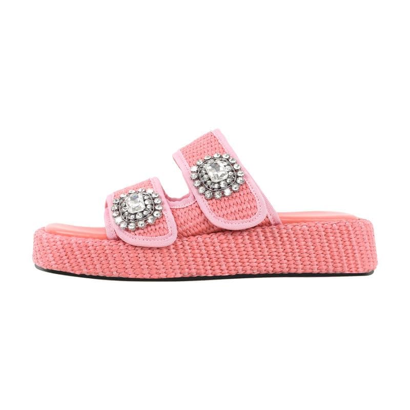 Richealnana Women's Braided Slide Sandals — Pink-b