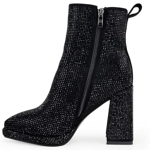 Rhinestone Boots for Women — Black