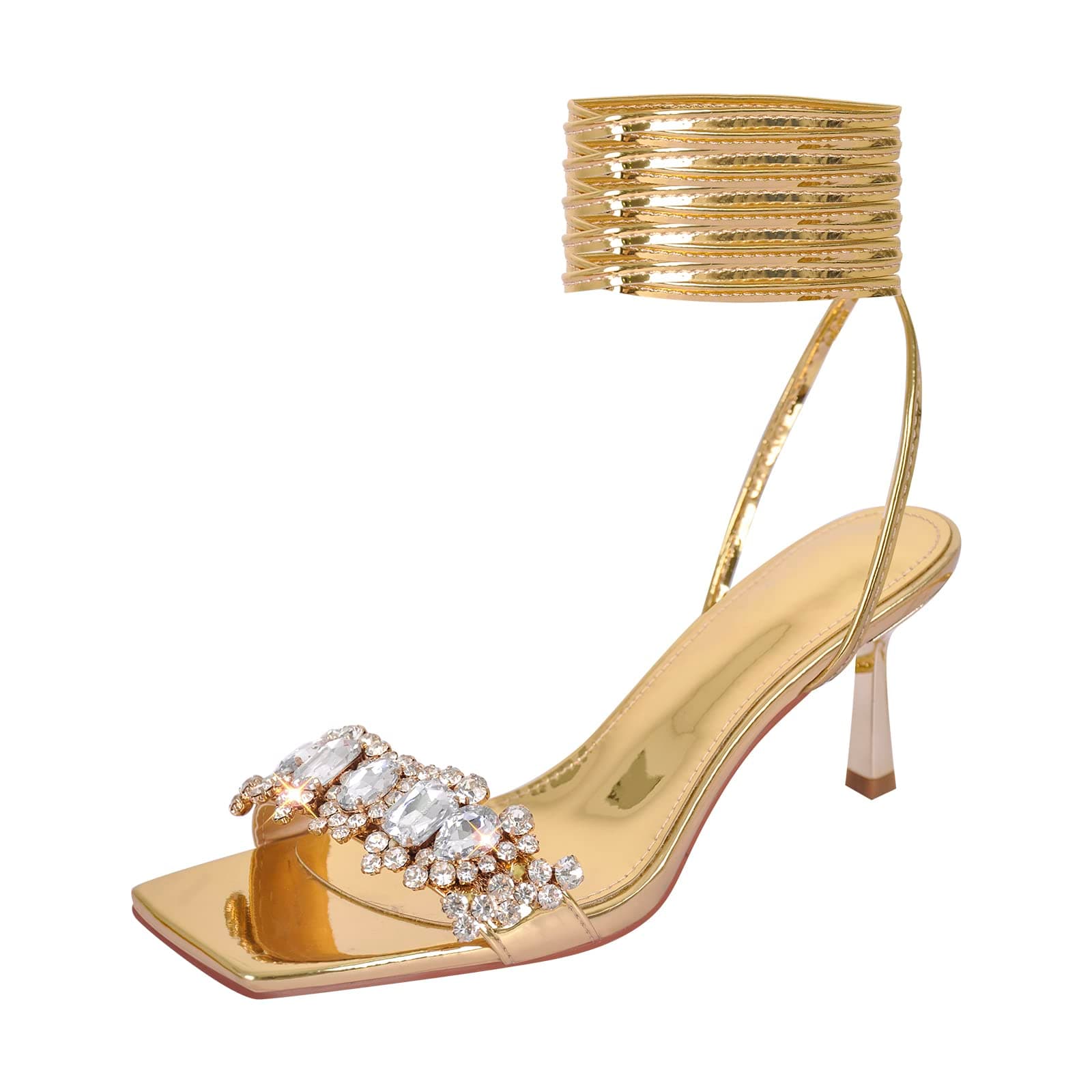 Richealnana Women's Rhinestone Sandals for Party Prom